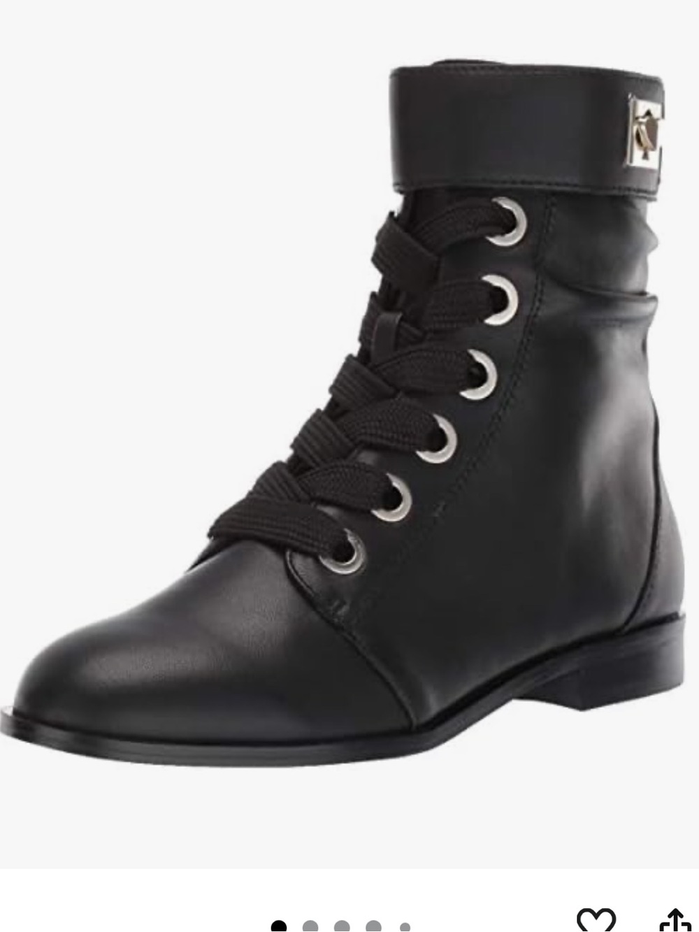 Kate Spade Black Leather Ruby Lace-Up Boot with Accent Detail